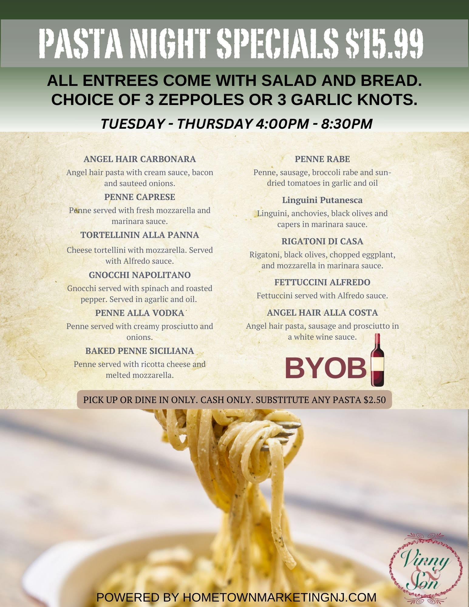 Pasta Night Specials 592025
