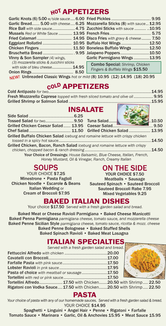 vinny and son menu 2
